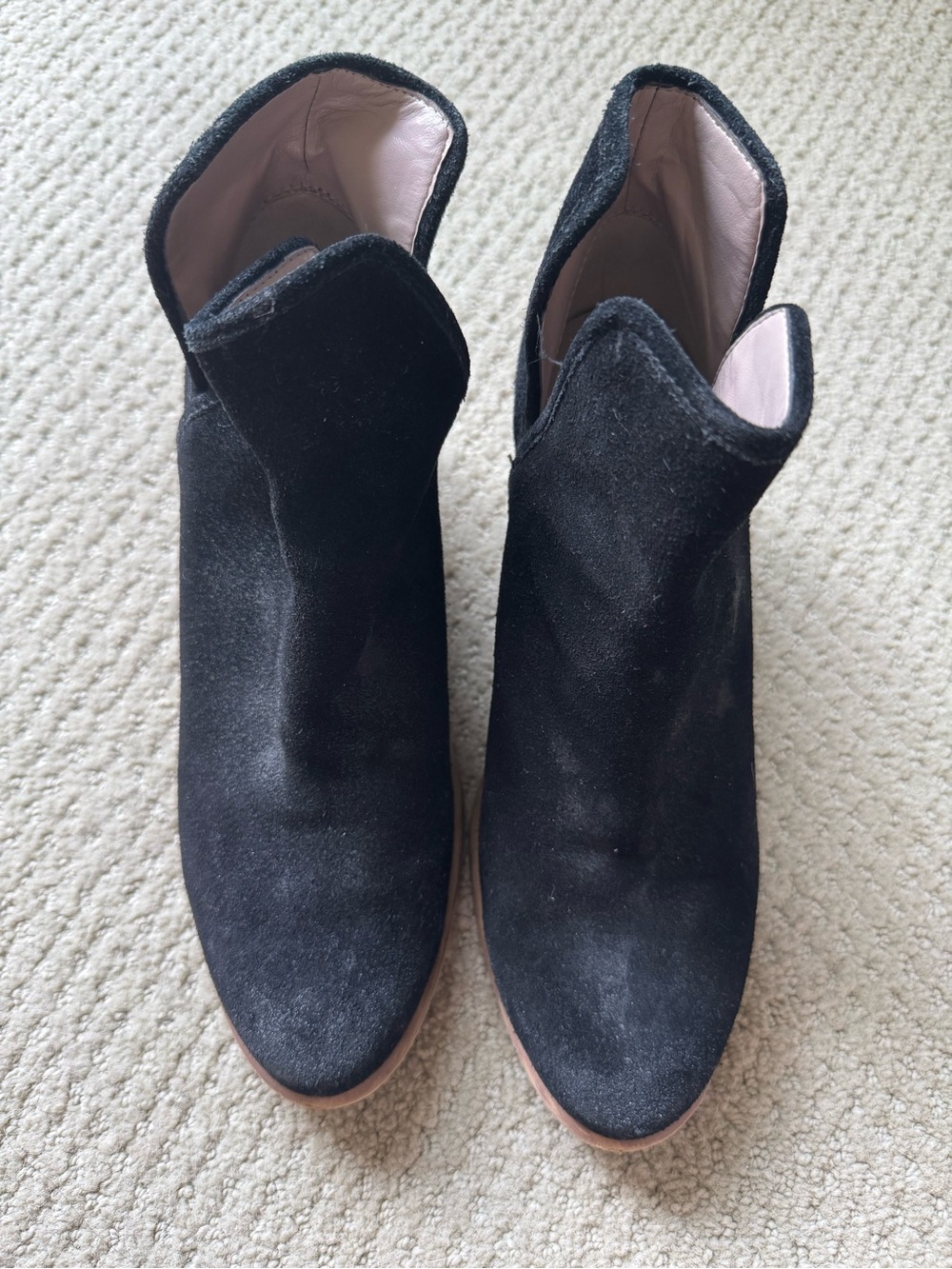 bp. Black Suede Scalloped Ankle Booties